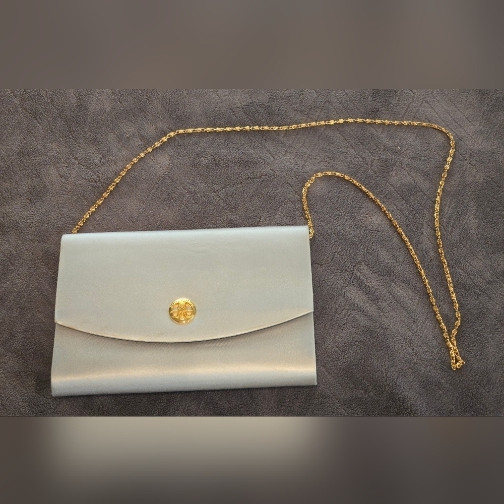 Maison Pourchet | Paris Convertible Vintage Evening Silk Clutch | Silver | - Picture 9 of 16